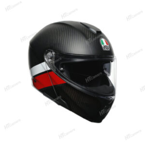 Non bao hiem AGV SPORTMODULAR – LAYER CARBON RED WHITE | HTCamera 6