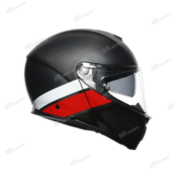 Helmet AGV SPORTMODULAR – LAYER CARBON RED WHITE | HTCamera 5