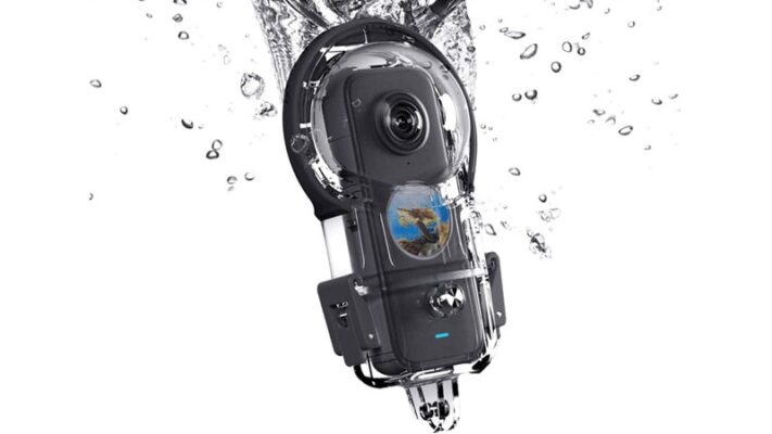 Vỏ chống nước Insta360 ONE X2 có khả năng chống nước IPX8 và độ sâu chống thấm nước lên đến 45m