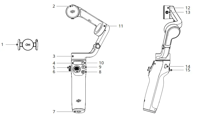 Tổng quan về các bộ phận của DJI Osmo Mobile 6 