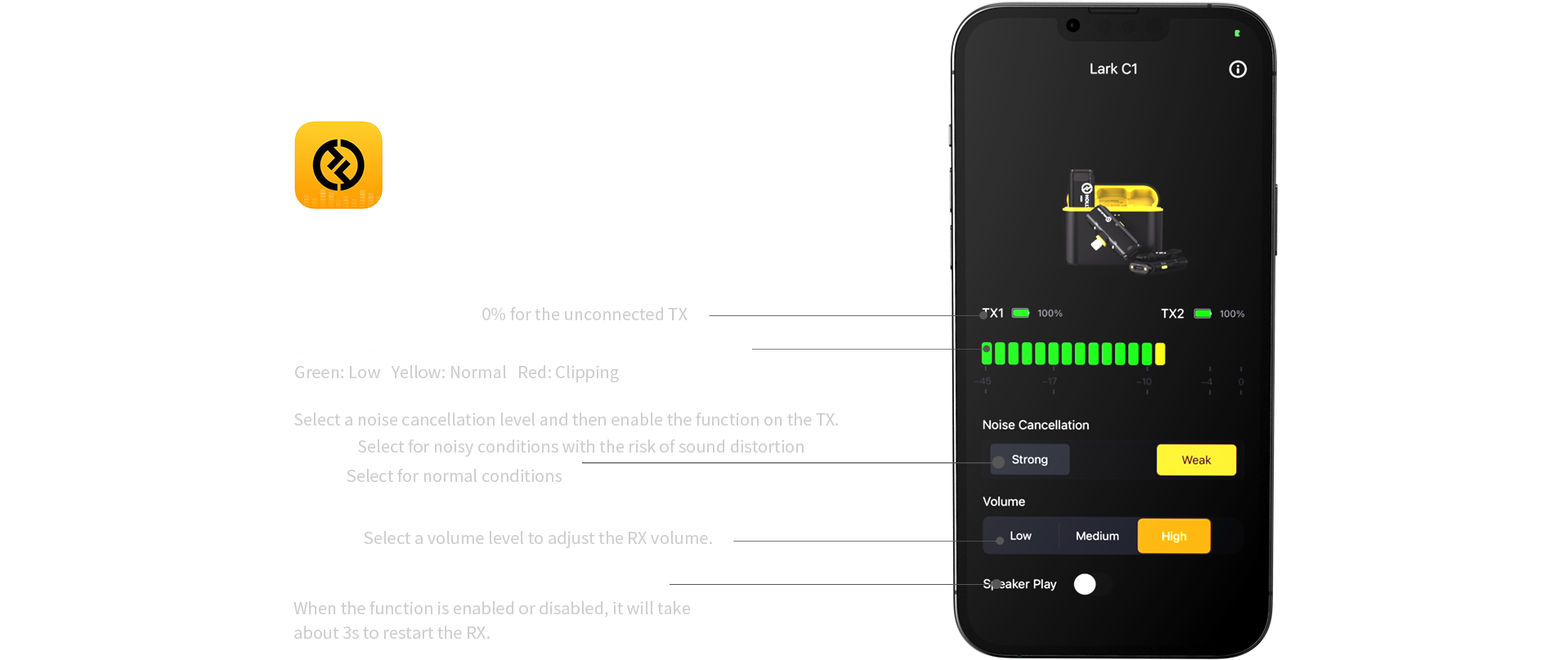 Ứng dụng LarkSound cung cấp nhiều tùy chọn