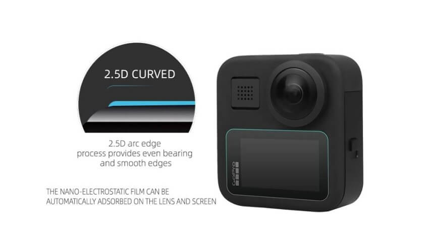 Kính cường lực bảo vệ Gopro Max xử lý cạnh cong 2.5D