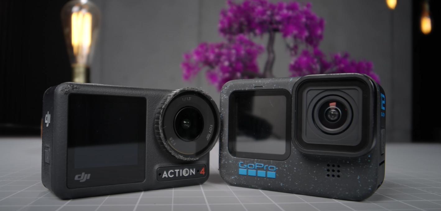 thiết kế màn hình của GoPro 12 chưa tiện dùng bằng DJI Action 4