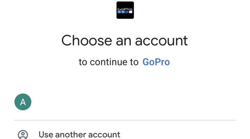 Bước 3: Màn hình kế tiếp sẽ nhắc bạn "Choose an account"