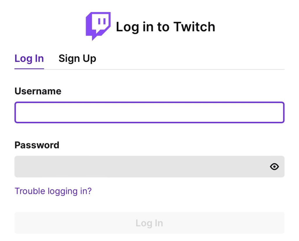 Bước 4: Đăng nhập vào Twitch sau đó nhấn vào "Log in".