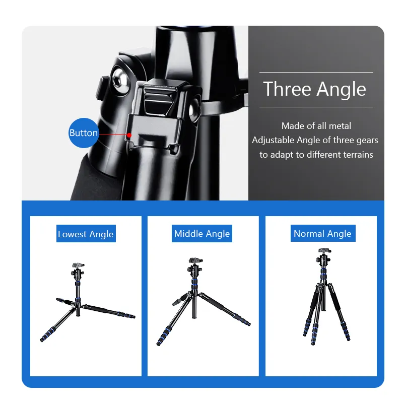 Có thể tùy chỉnh các góc của chân máy Tripod Manbily AZ-310 linh hoạt