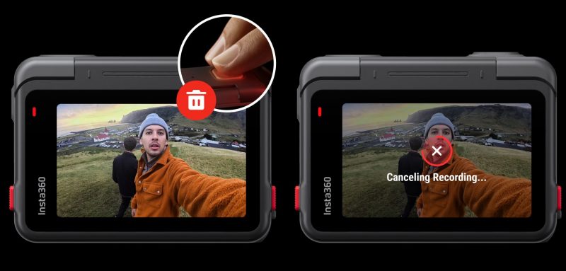Nhờ có tính năng Cancel Recording trên Insta360 Ace Pro mà bạn có thể xóa những đoạn video bạn không muốn.