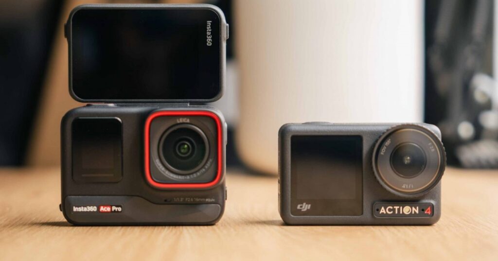 Màn hình và ống kính Insta360 Ace Pro Vs DJI Osmo Action 4