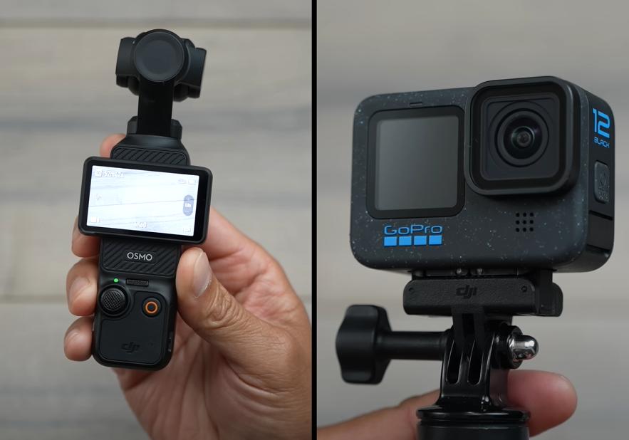 So sánh thiết kế DJI Pocket 3 vs Gopro 12