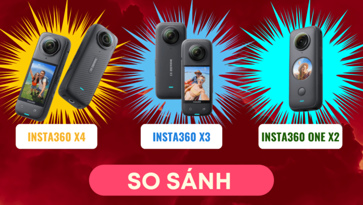 So sánh Insta360 X4 với Insta360 X3 với Insta360 One X2 | HTCamera