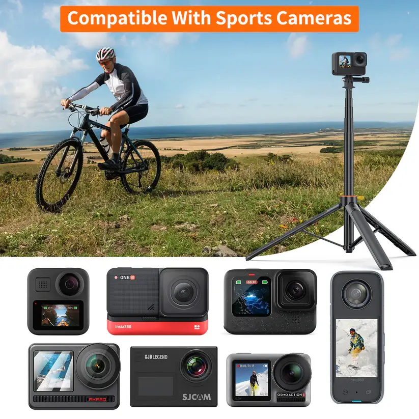 Tripod VRIG TP21 phù hợp với tất cả camera hành động GoPro Max, Hero 10 9 8 7 6 5 Session, DJI Osmo Action,...