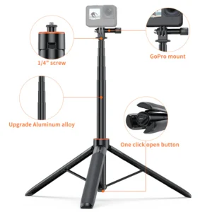 Gậy Tích Hợp Tripod VRIG TP21 Cho Action Cam | Phụ Kiện Vlog | Chân Máy - Gậy Tự Sướng | HTCamera 3