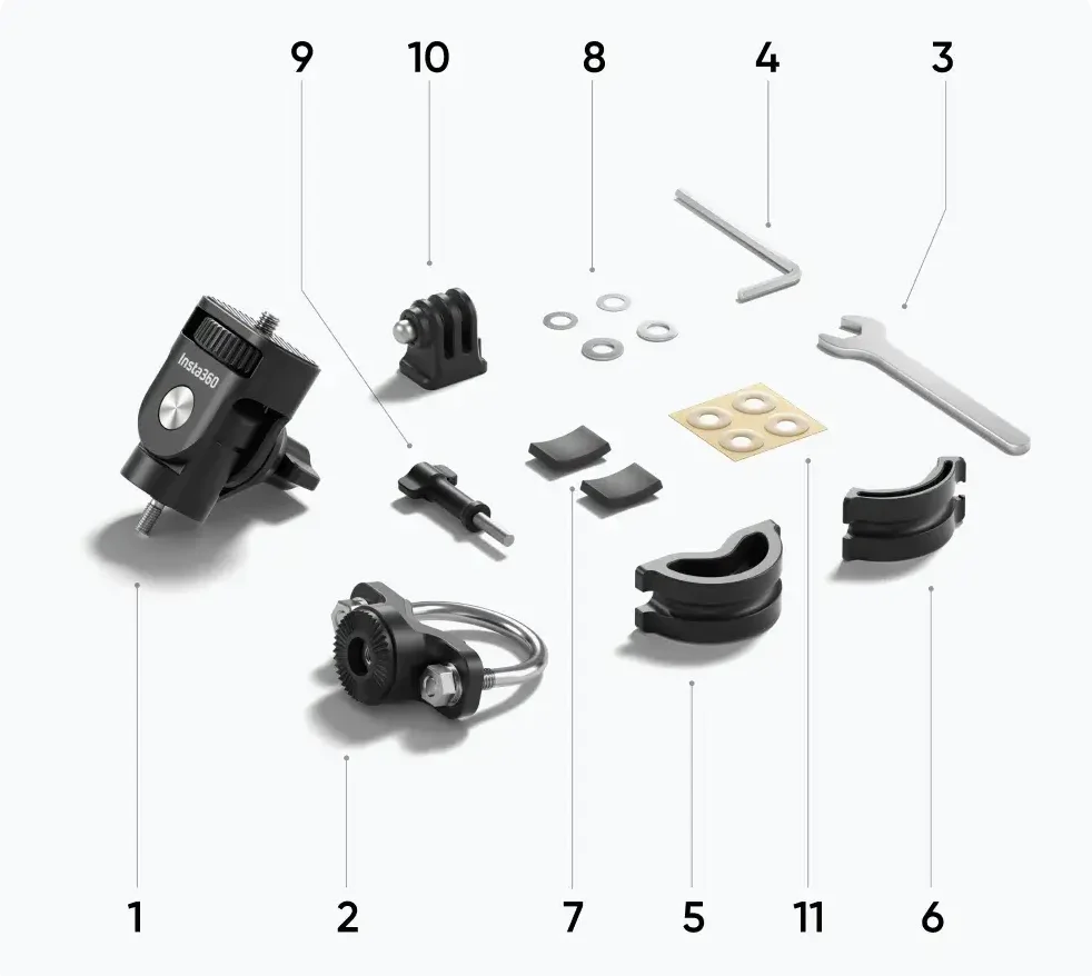 Hình Ảnh Phụ Kiện Bên Trong Motorcycle U-Bolt Mount Kit | Phụ Kiện Camera Hành Động | Phụ Kiện Cho Xe | HTCamera