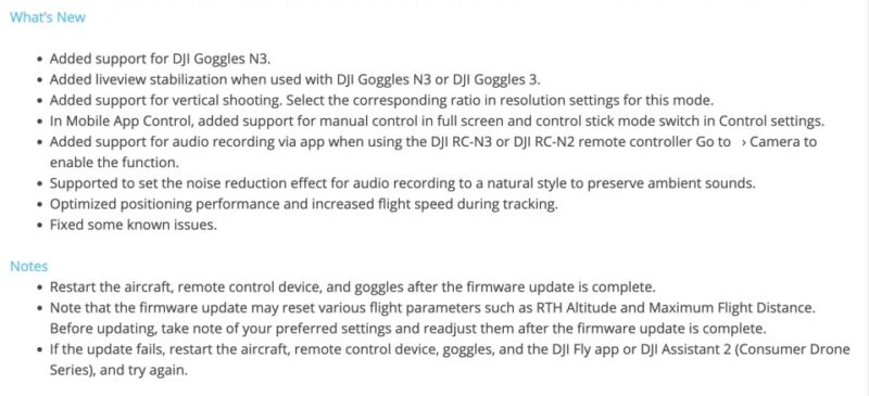 firmware DJI Neo