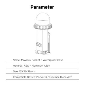 Movmax Pocket 3 Waterproof Case HTCamera 3