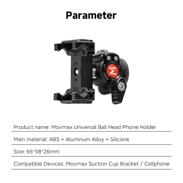 Movmax Universal Ball Head Phone Holder - Hình ảnh 3