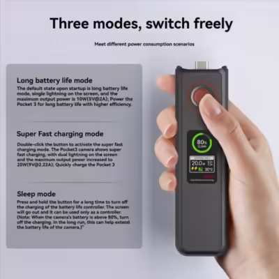 Pin DJI Osmo Pocket 3 Dạng Tay Cầm Có Màn Hình Symik 13 Pin DJI Osmo Pocket 3 dạng tay cầm có màn hình SYMIK