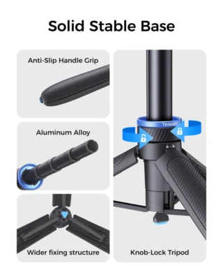 Telesin 65cm One-Touch Quick Open Tripod Selfie Stick for Pocket 3/4/4P